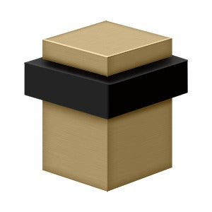 Deltana UFBS25 Square Universal Floor Door Bumper 2-1/2", Solid Brass