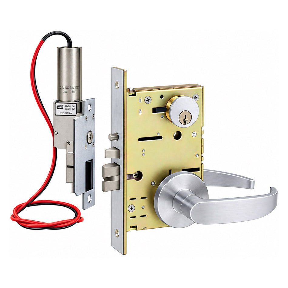 SDC Z7500 Series Solenoid Frame Actuator Controlled Mortise Lock - 626 Dull Chrome