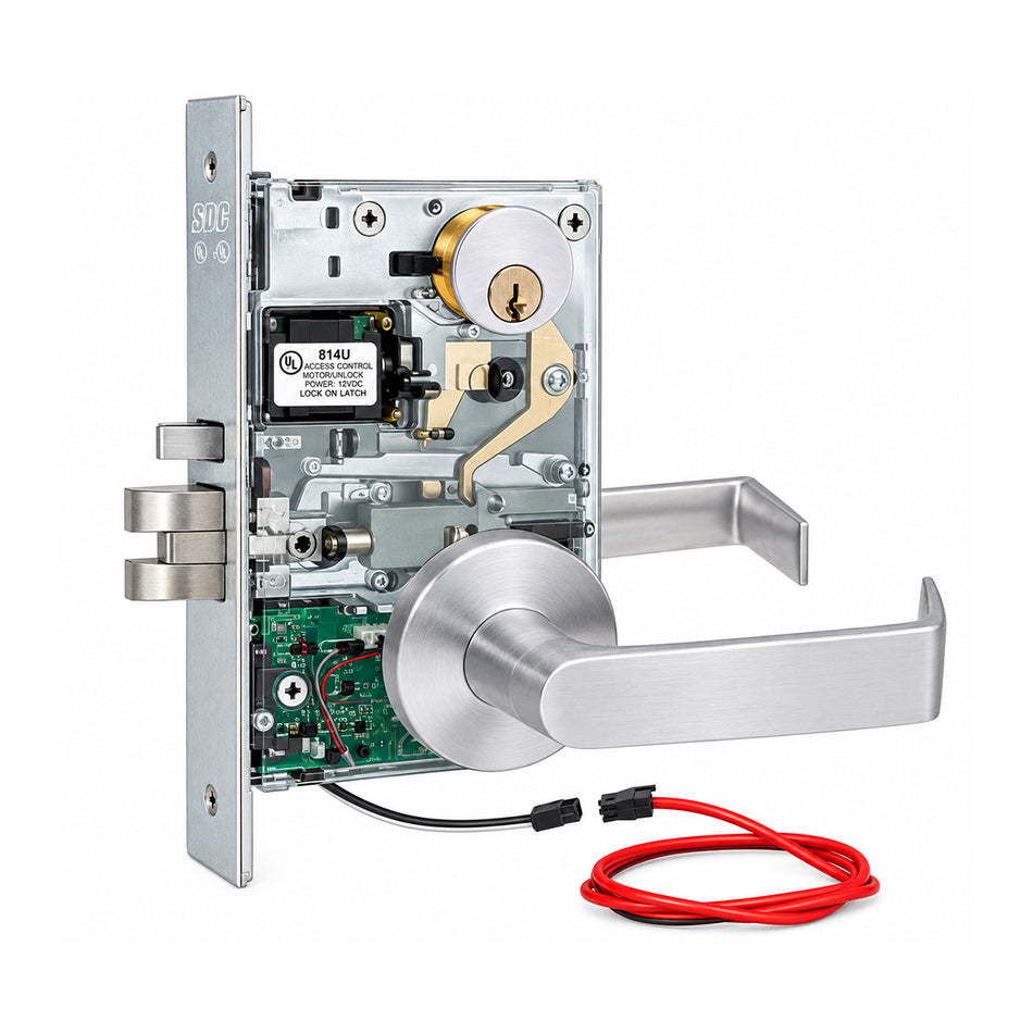 SDC Z7600 Series Motorized Latch Retraction
Controlled Mortise Locks - 626 Dull Chrome