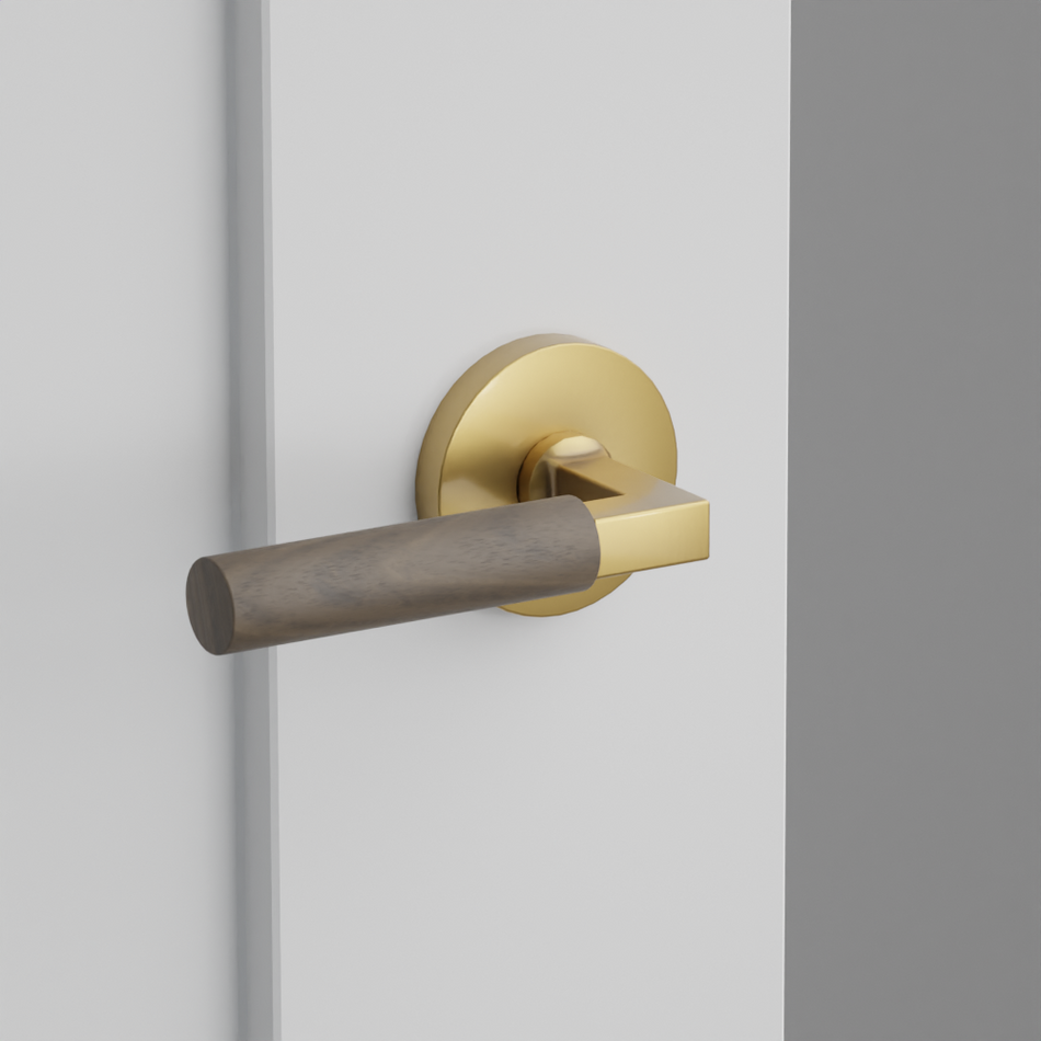 Emtek Dark Walnut Lever with Disk Rosette