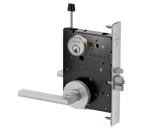 Schlage PM090 Grade 1 Electrically Locking Outside Lever Electric Mortise Lock, Non-Keyed