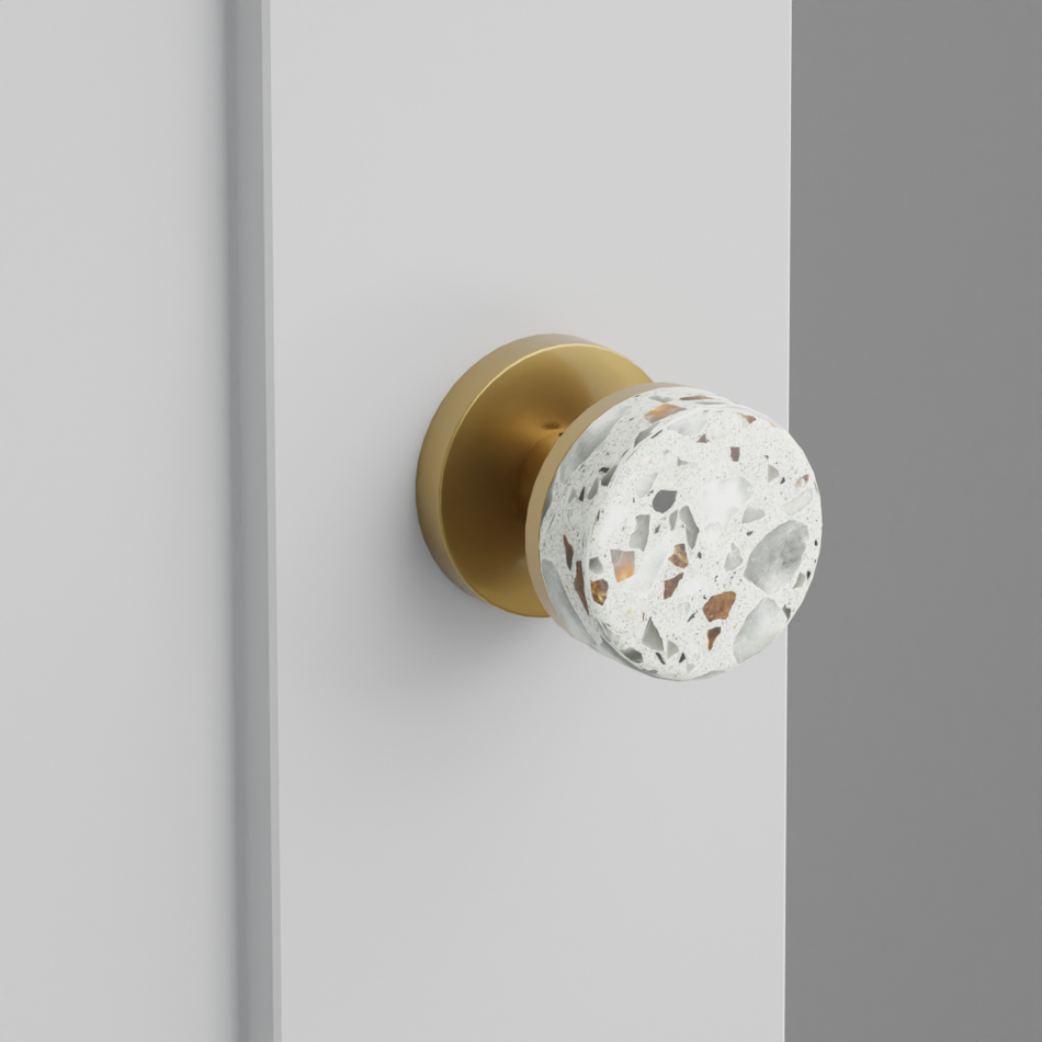 Emtek Conical Terrazzo Knob with Disk Rosette