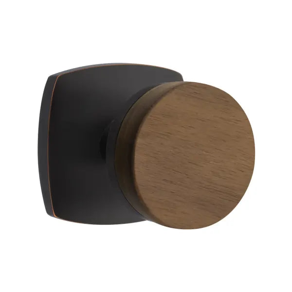 Emtek Conical Dark Walnut Knob with Urban Modern Rosette