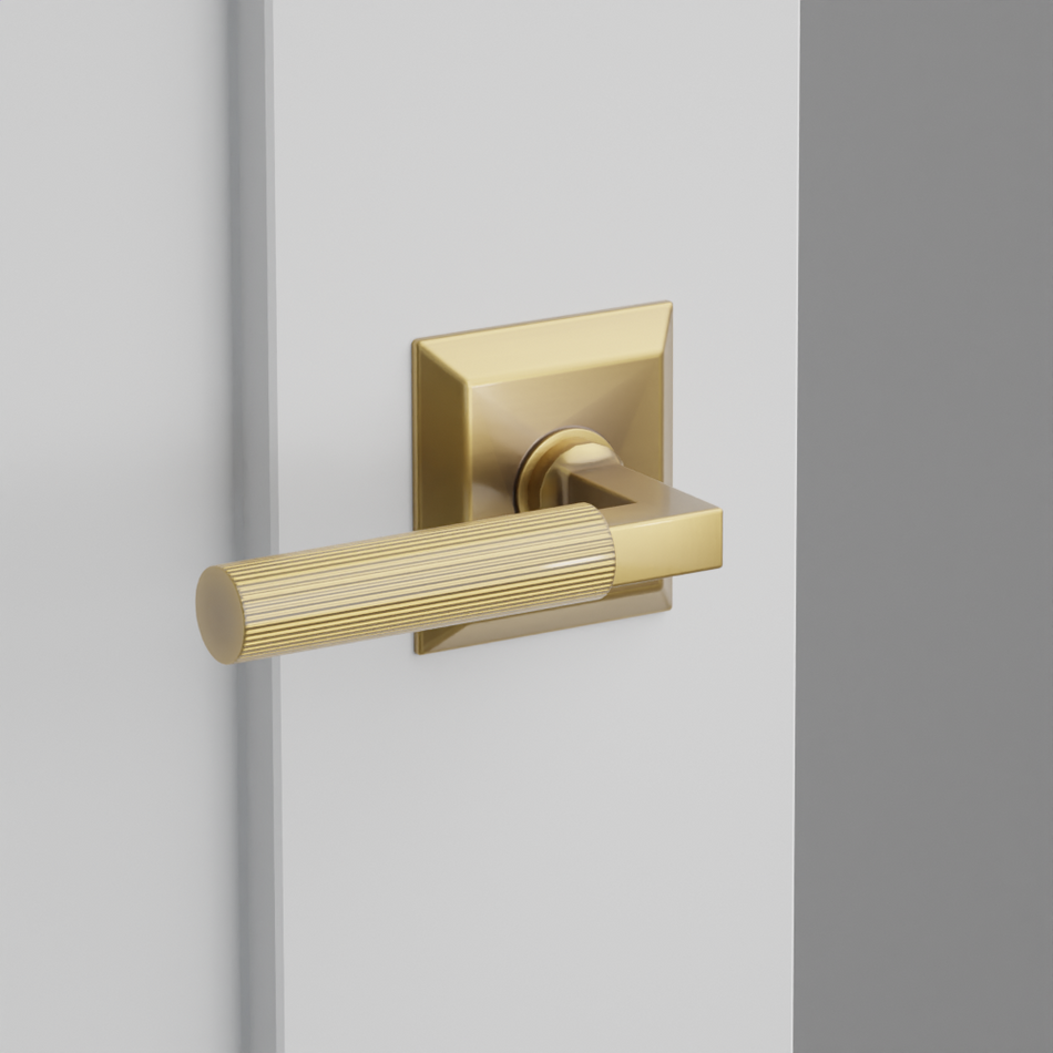 Emtek Straight Knurled Lever with Quincy Rosette