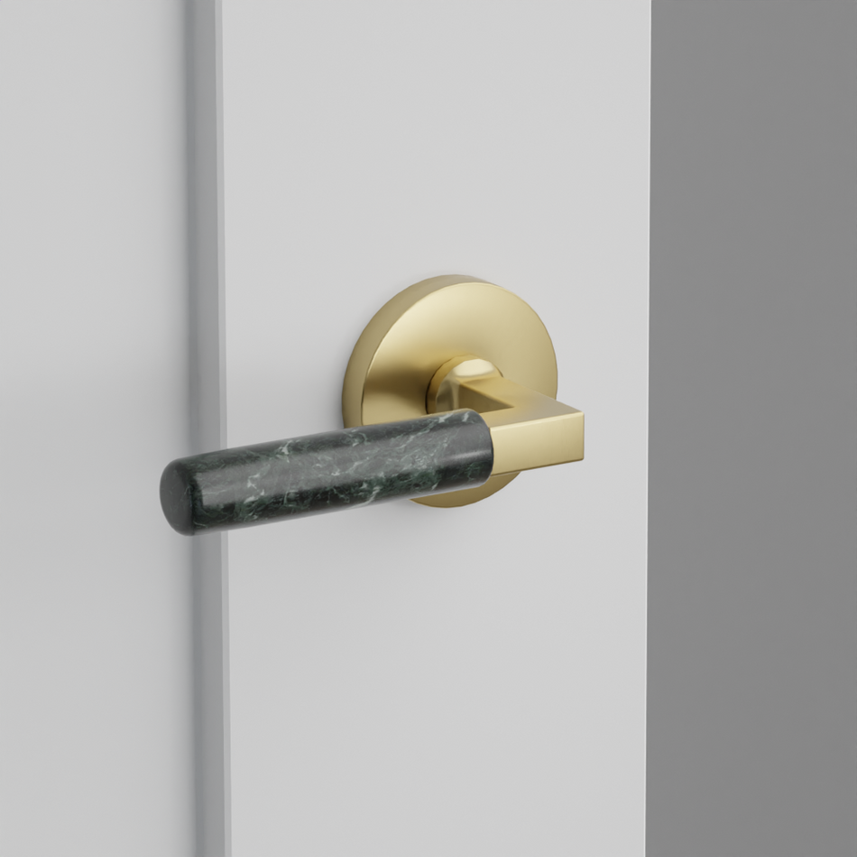 Emtek Green Marble Lever with Disk Rosette