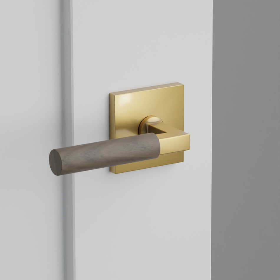 Emtek Dark Walnut Lever with Square Rosette