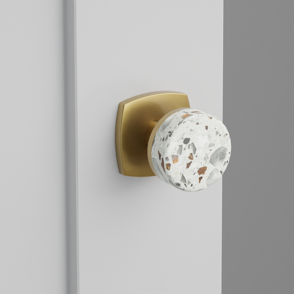 Emtek Conical Terrazzo Knob with Urban Modern Rosette