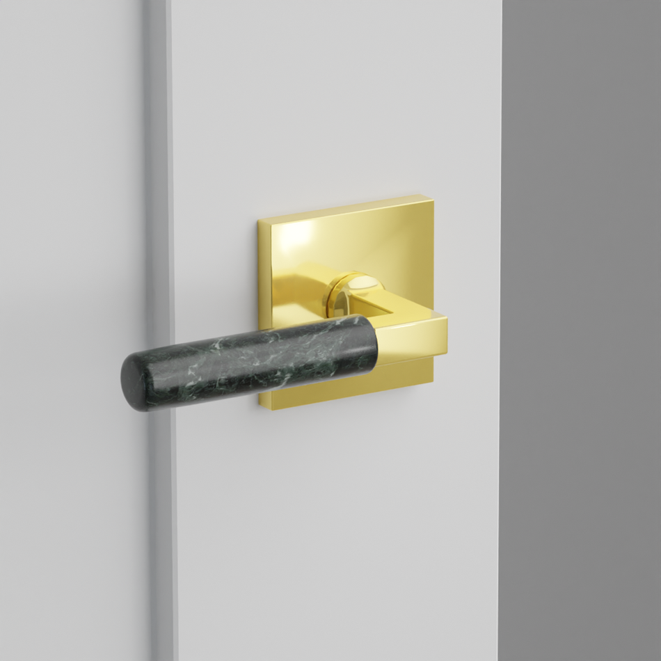 Emtek Green Marble Lever with Square Rosette