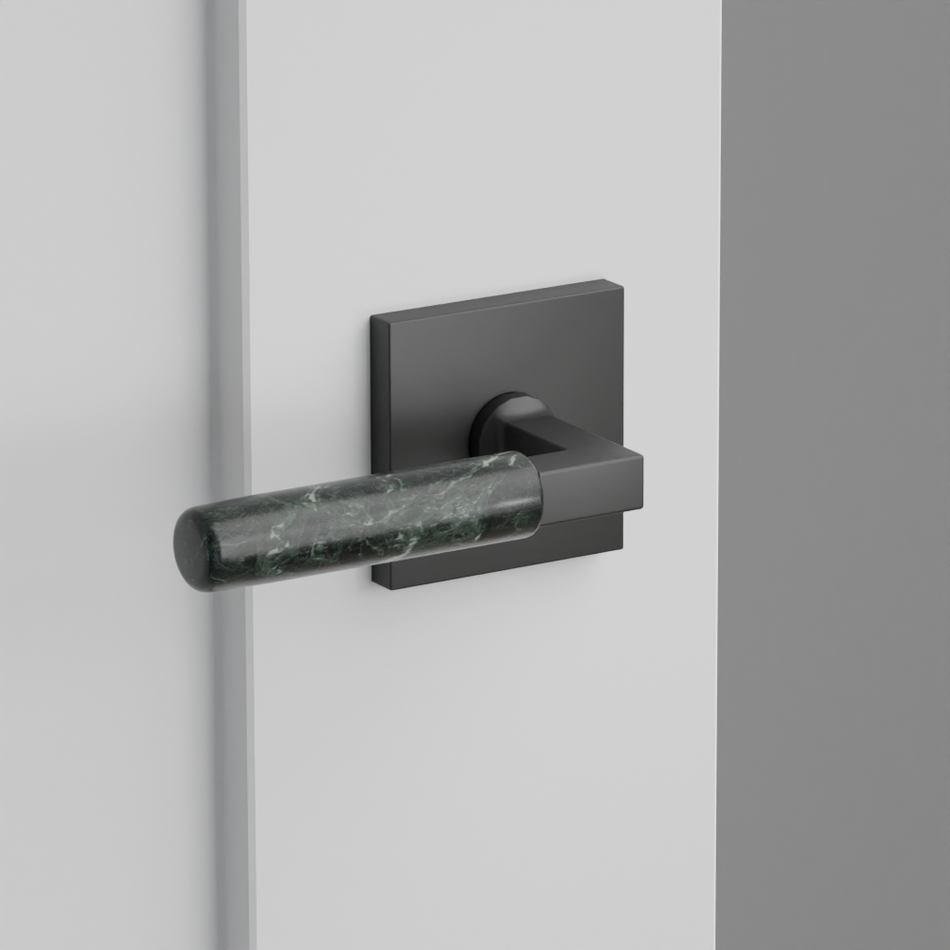 Emtek Green Marble Lever with Square Rosette