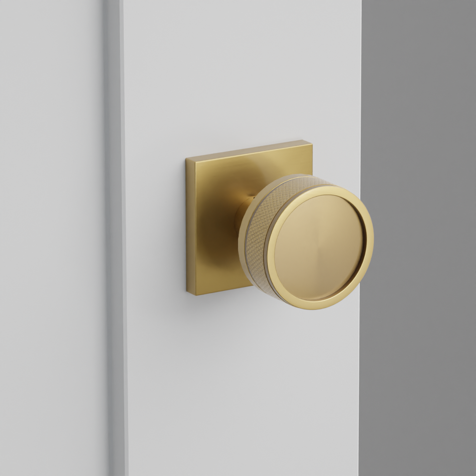 Emtek Knurled Knob with Square Rosette