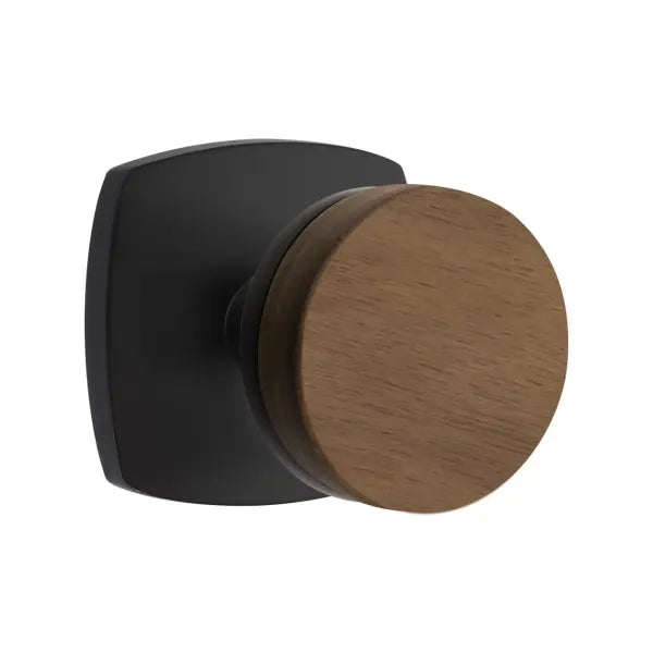 Emtek Conical Dark Walnut Knob with Urban Modern Rosette