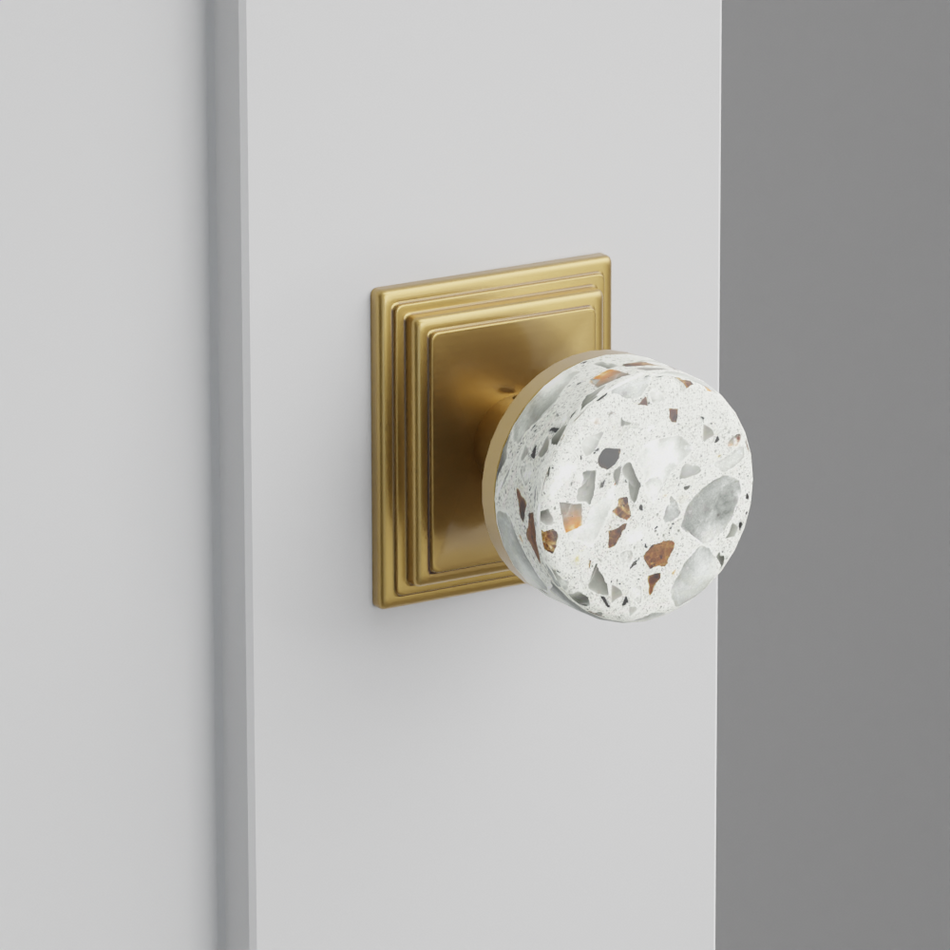 Emtek Conical Terrazzo Knob with Wilshire Rosette