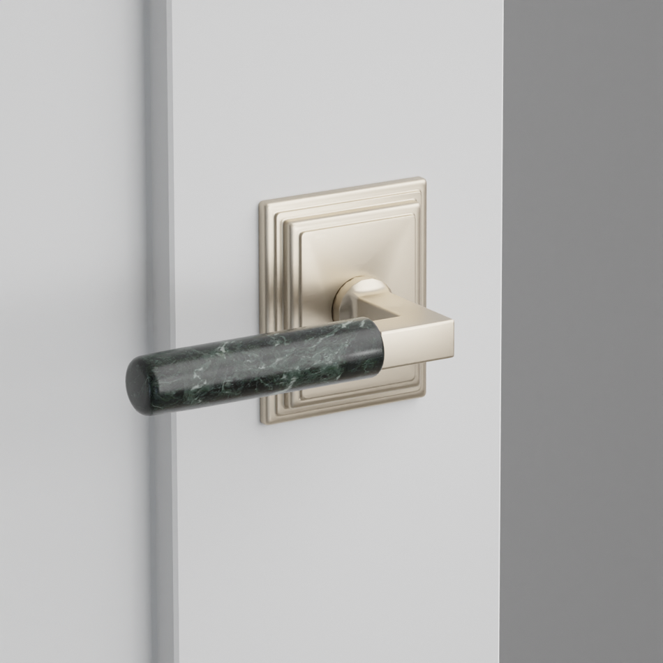 Emtek Green Marble Lever with Wilshire Rosette