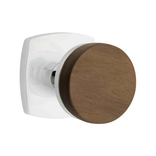 Emtek Conical Dark Walnut Knob with Urban Modern Rosette