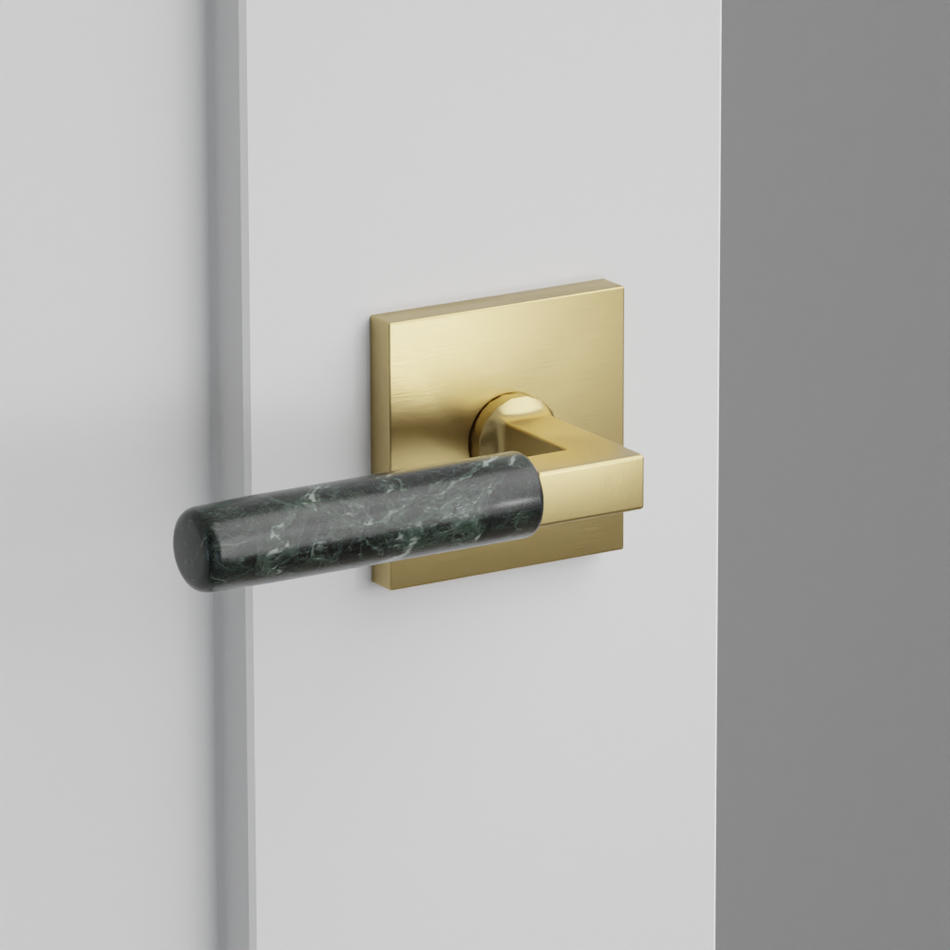 Emtek Green Marble Lever with Square Rosette