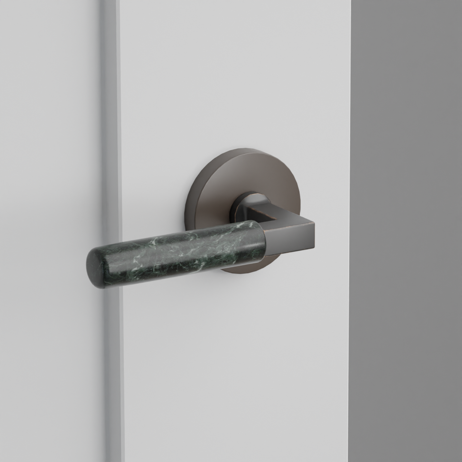 Emtek Green Marble Lever with Disk Rosette