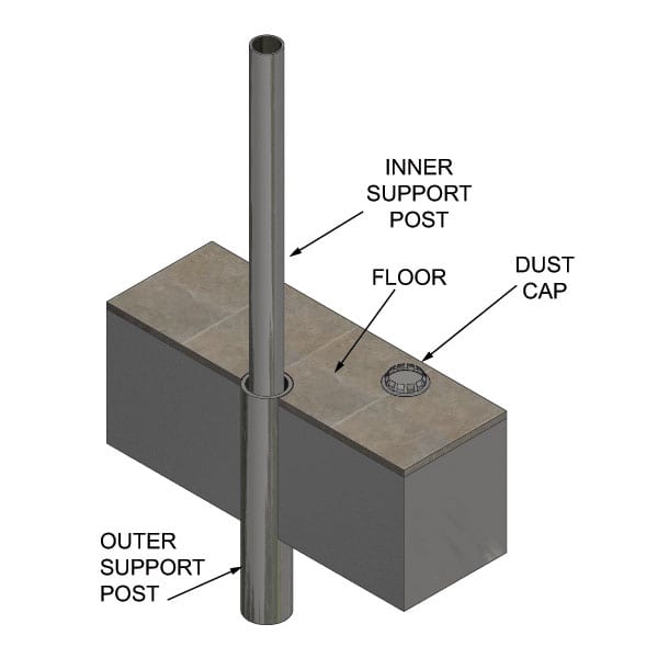 NGP FSSP Center Support Post & Cap for Flood Shield Over 50″ Wide