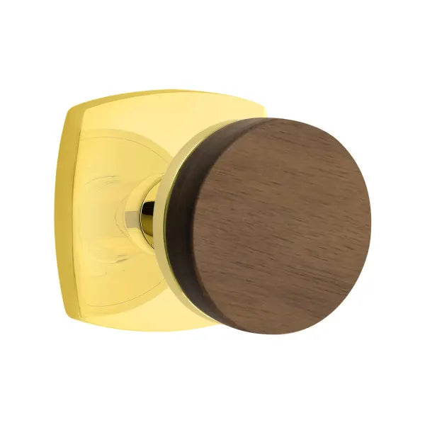 Emtek Conical Dark Walnut Knob with Urban Modern Rosette