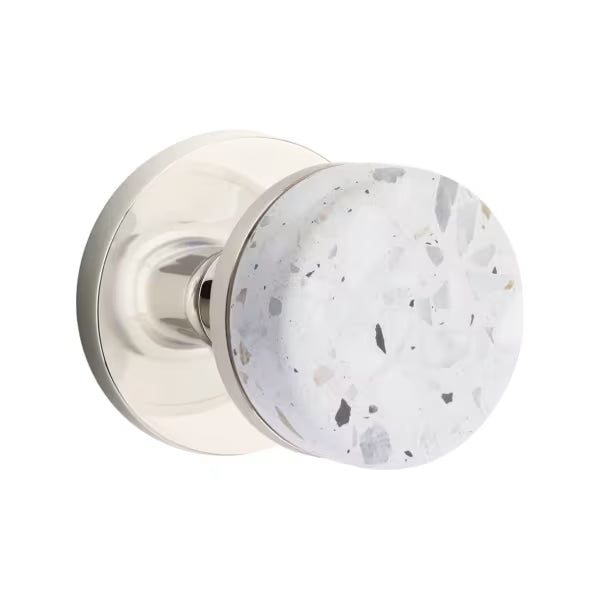 Emtek Conical Terrazzo Knob with Disk Rosette