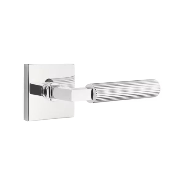 Emtek Straight Knurled Lever with Square Rosette