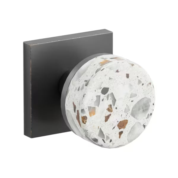 Emtek Conical Terrazzo Knob with Square Rosette