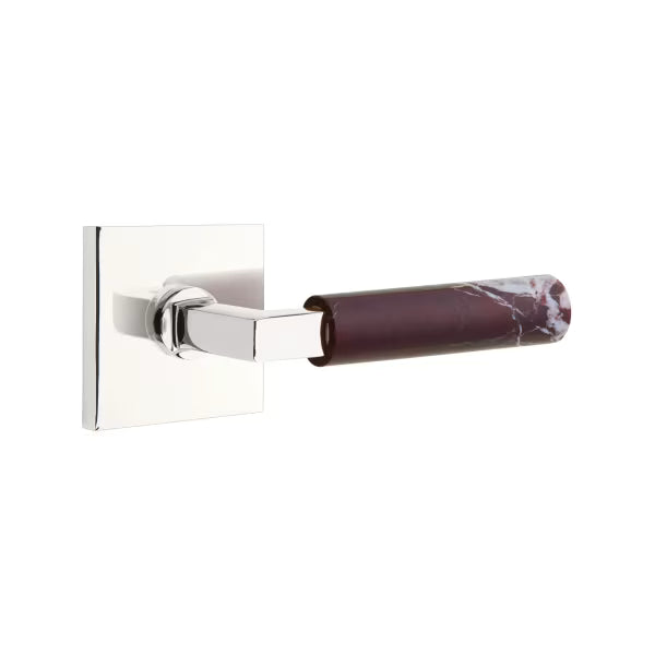 Emtek Rosso Levanto Marble Lever with Square Rosette
