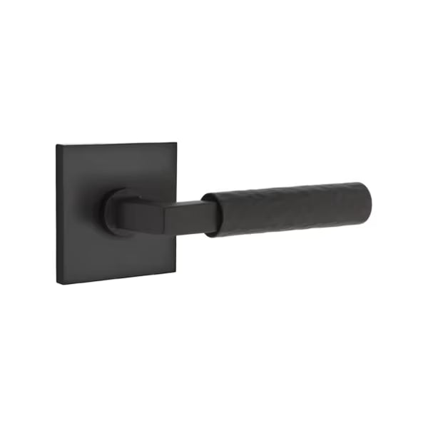 Emtek Hammered Lever with Square Rosette - L-Square