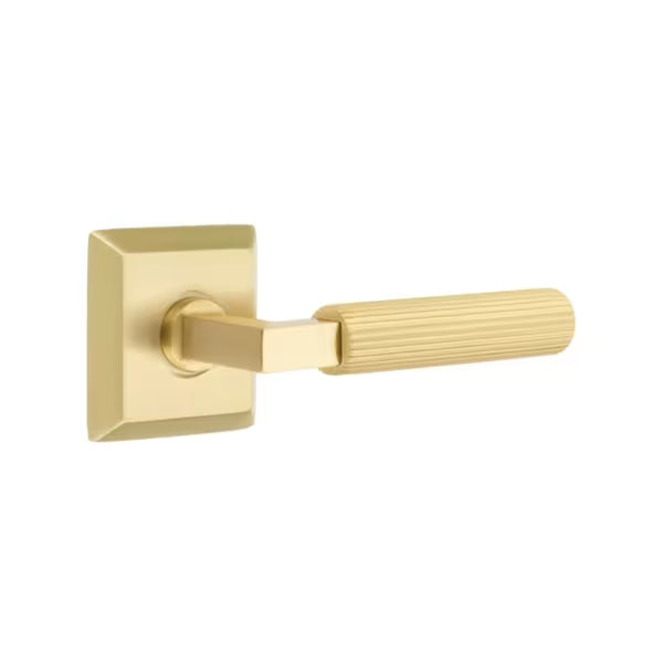 Emtek Straight Knurled Lever with Quincy Rosette