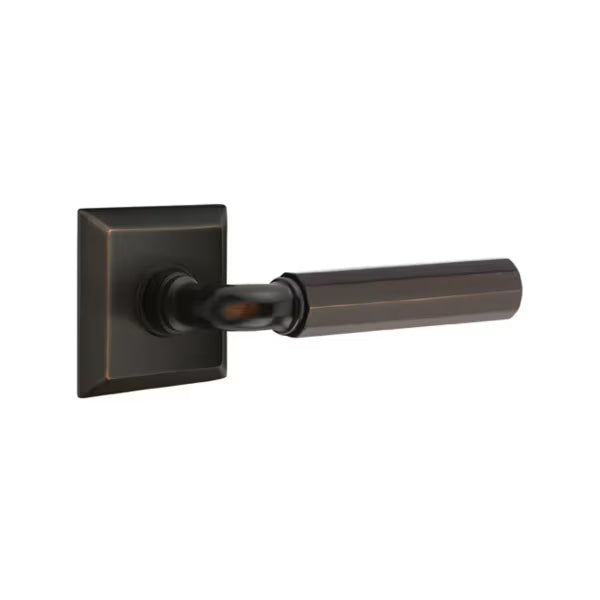 Emtek Hammered Lever with Quincy Rosette - R-Bar