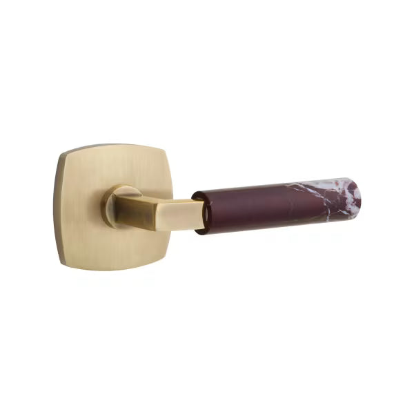 Emtek Rosso Levanto Marble Lever with Urban Modern Rosette