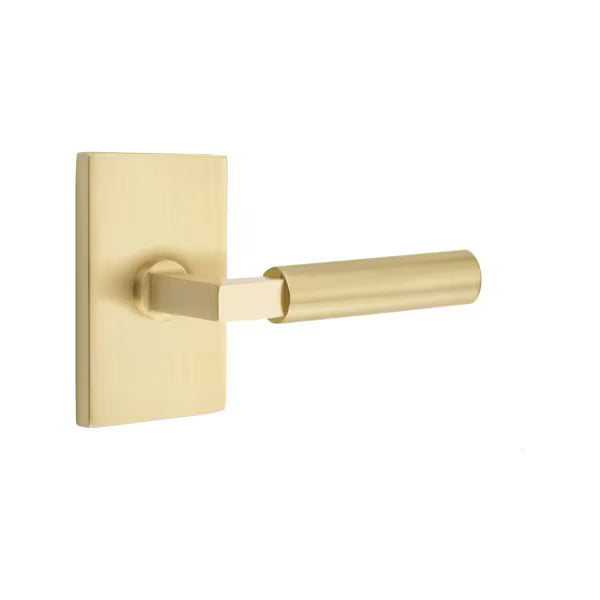 Emtek Smooth Lever with Modern Rectangular Rosette