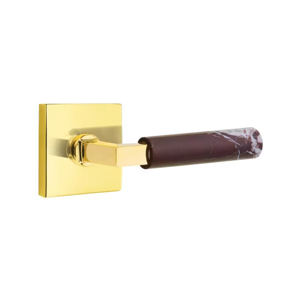 Emtek Rosso Levanto Marble Lever with Square Rosette