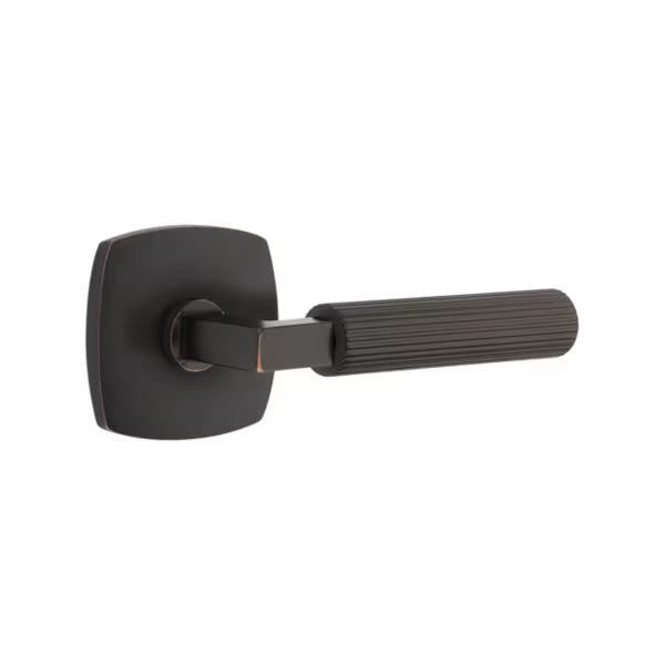 Emtek Straight Knurled Lever with Urban Modern Rosette