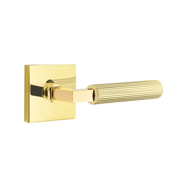 Emtek Straight Knurled Lever with Square Rosette