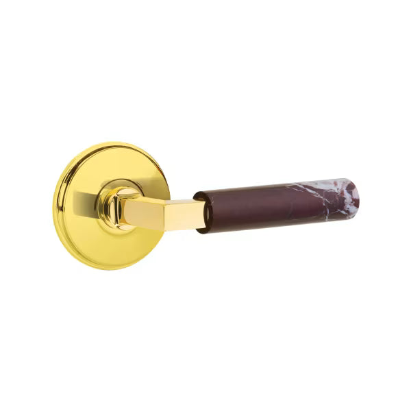 Emtek Rosso Levanto Marble Lever with Watford Rosette