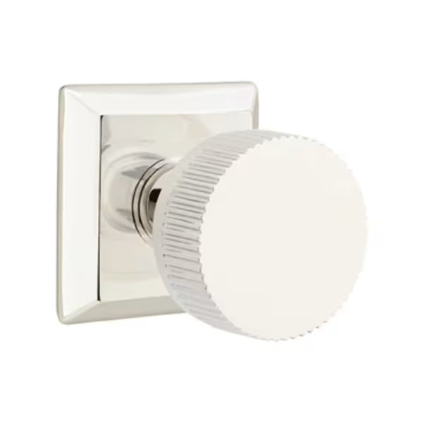Emtek Conical Straight Knurled Knob Quincy Rosette