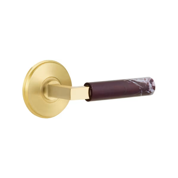 Emtek Rosso Levanto Marble Lever with Watford Rosette