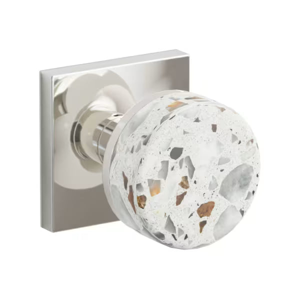 Emtek Conical Terrazzo Knob with Square Rosette