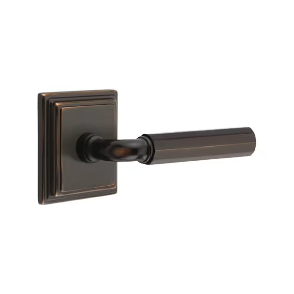 Emtek Hammered Lever with Wilshire Rosette - R-Bar