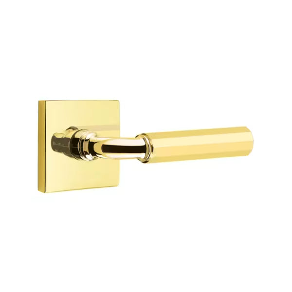 Emtek Faceted Lever with Square Rosette - R-Bar