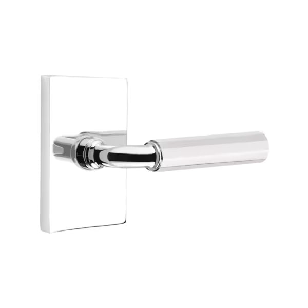 Emtek Hammered Lever with Modern Rectangular Rosette - R-Bar