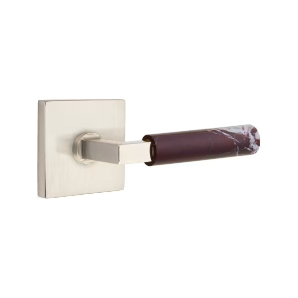 Emtek Rosso Levanto Marble Lever with Square Rosette