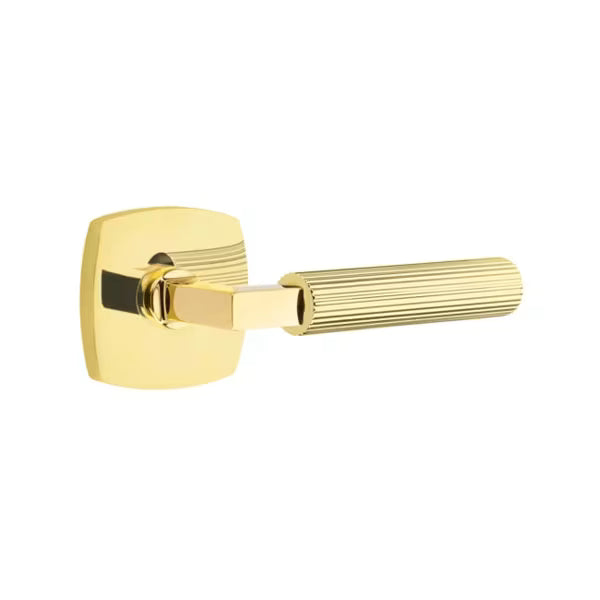 Emtek Straight Knurled Lever with Urban Modern Rosette