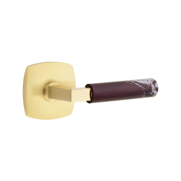 Emtek Rosso Levanto Marble Lever with Urban Modern Rosette