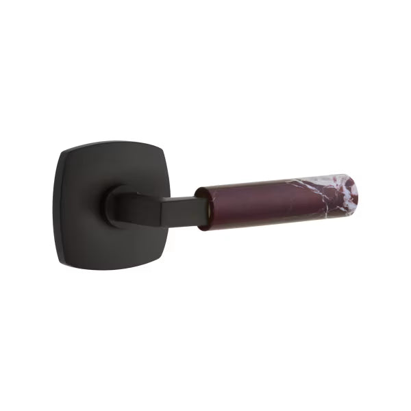 Emtek Rosso Levanto Marble Lever with Urban Modern Rosette