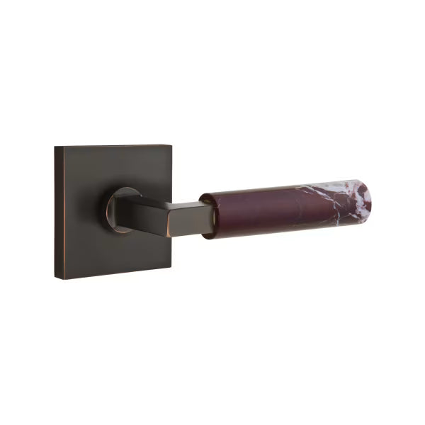 Emtek Rosso Levanto Marble Lever with Square Rosette