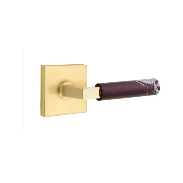 Emtek Rosso Levanto Marble Lever with Square Rosette