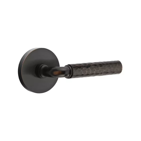 Emtek Hammered Lever with Disk Rosette - R-Bar