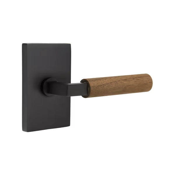 Emtek Dark Walnut Lever with Modern Rectangular Rosette