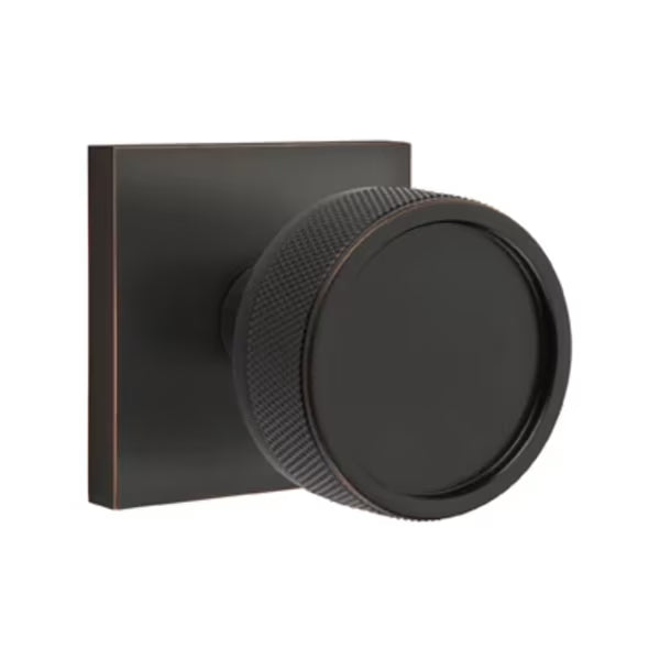 Emtek Knurled Knob with Square Rosette